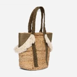 Panier TEXTO Beige Et Kaki En Jute Tressé -Caprices Chaussures Boutique WWWERM 10699650124 2