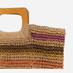 Sac Cabas TEXTO Beige Rayé Rose, Marron, Doré, Orange -Caprices Chaussures Boutique WWWERM 10699650125 3