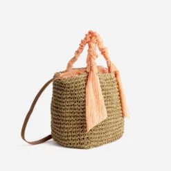 Panier Beige Foncé Tressé à Anses Orange Rayées -Caprices Chaussures Boutique WWWERM 10699650130 2