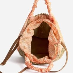 Panier Beige Foncé Tressé à Anses Orange Rayées -Caprices Chaussures Boutique WWWERM 10699650130 4