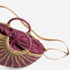 Panier Beige Et Prune En Papier Tressé -Caprices Chaussures Boutique WWWERM 10699650131 3