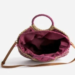 Panier Beige Et Prune En Papier Tressé -Caprices Chaussures Boutique WWWERM 10699650131 4