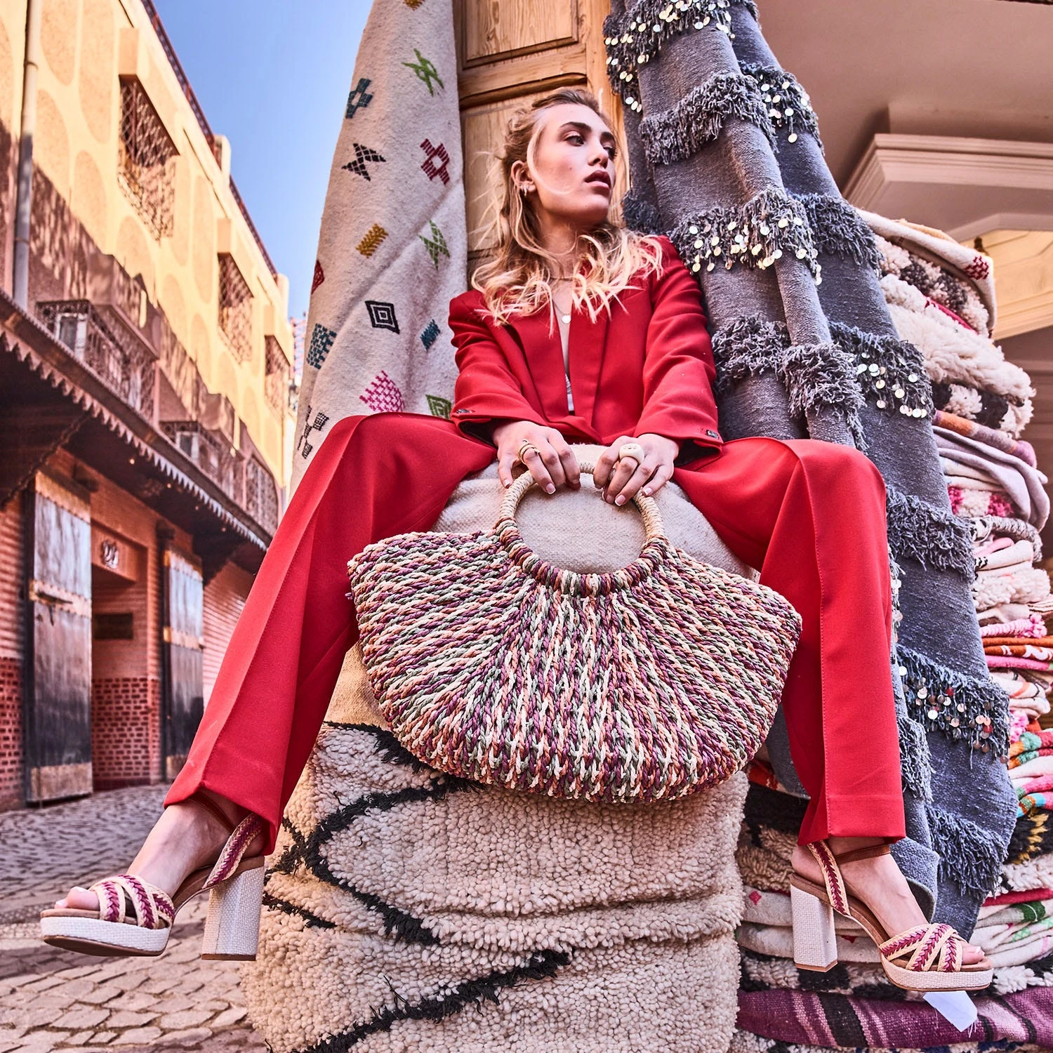 Panier TEXTO écru, Terracotta, Kaki, Prune 8 Panier TEXTO écru, Terracotta, Kaki, Prune – Image 6