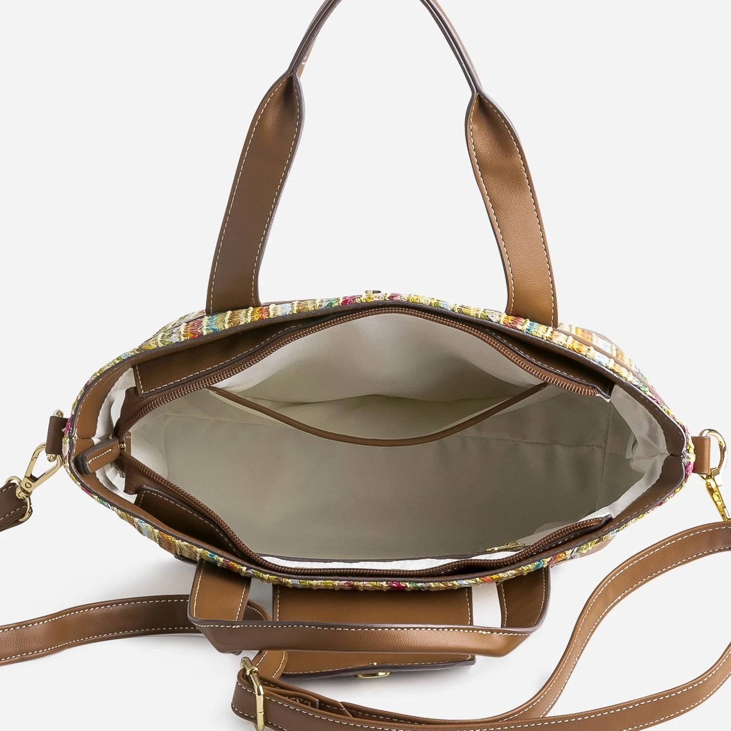 Sac à Main Camel Et Tressage Multicolore 7 Sac à Main Camel Et Tressage Multicolore – Image 5