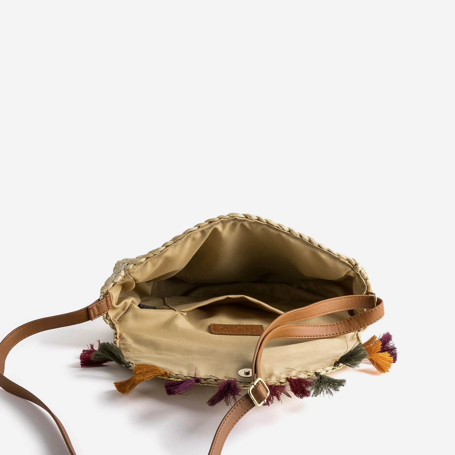 Sac Bandoulière TEXTO Beige En Paille à Pampilles 7 Sac Bandoulière TEXTO Beige En Paille à Pampilles – Image 5