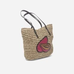 Cabas Beige Effet Raphia à Patch Papaye -Caprices Chaussures Boutique WWWERM 10699660009 2