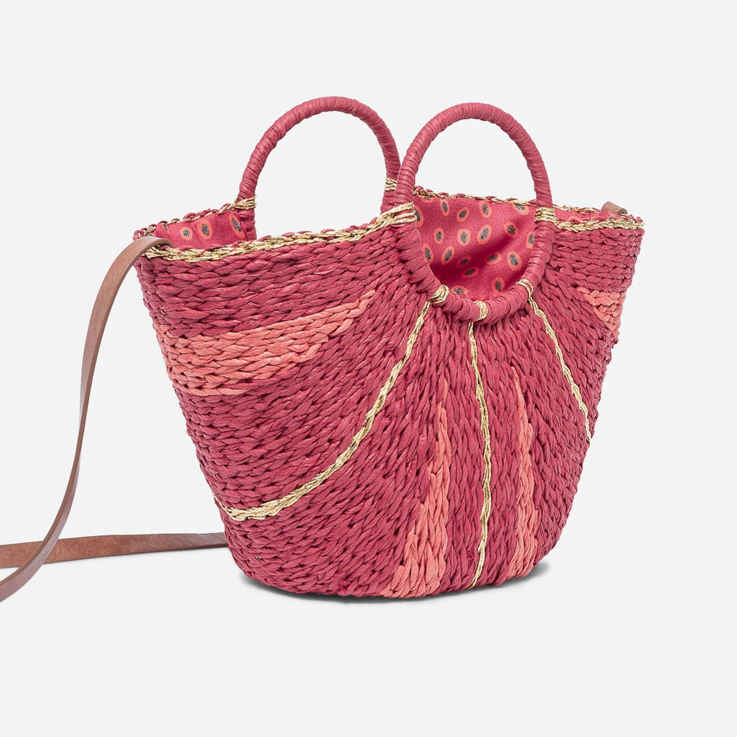 Panier TEXTO Rouge Rayé En Papier Façon Raphia 5 Panier TEXTO Rouge Rayé En Papier Façon Raphia – Image 3