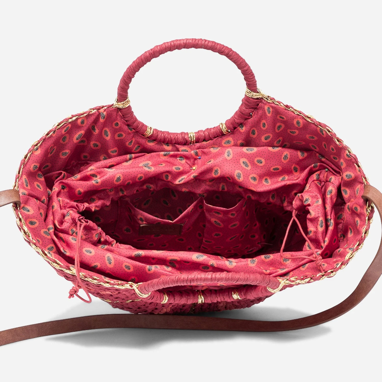 Panier TEXTO Rouge Rayé En Papier Façon Raphia 7 Panier TEXTO Rouge Rayé En Papier Façon Raphia – Image 5