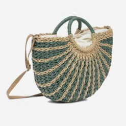 Panier Vert Et Beige Foncé En Papier Façon Raphia -Caprices Chaussures Boutique WWWERM 10699660016 2