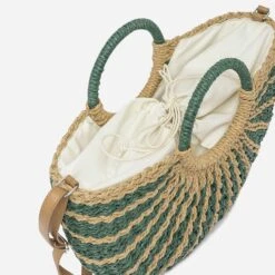 Panier Vert Et Beige Foncé En Papier Façon Raphia -Caprices Chaussures Boutique WWWERM 10699660016 3