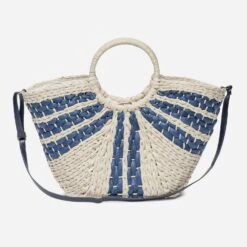 Panier écru Et Bleu En Papier Tressé Avec Bandoulière 10 Panier écru Et Bleu En Papier Tressé Avec Bandoulière -Caprices Chaussures Boutique WWWERM 10699660018 1
