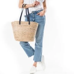 Panier Beige En Paille à Rayures Argentées -Caprices Chaussures Boutique WWWERM 10699660019 10