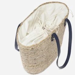 Panier Beige En Paille à Rayures Argentées -Caprices Chaussures Boutique WWWERM 10699660019 3