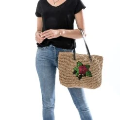 Cabas Beige Effet Raphia à Patch Fleur -Caprices Chaussures Boutique WWWERM 10699660020 10