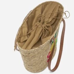 Panier TEXTO Beige En Raphia Avec Patch Ananas -Caprices Chaussures Boutique WWWERM 10699660025 3