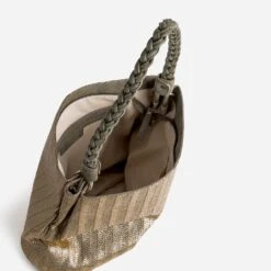 Sac Cabas Kaki Avec Tressage Doré -Caprices Chaussures Boutique WWWERM 10699660031 3