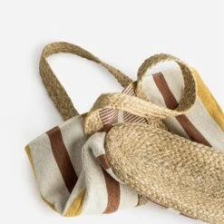 Panier Beige à Rayures Et Anses En Jute 10 Panier Beige à Rayures Et Anses En Jute -Caprices Chaussures Boutique WWWERM 10699660034 3
