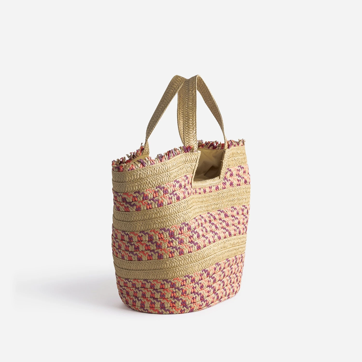 Panier Beige, Prune, Rouge Tressé 5 Panier Beige, Prune, Rouge Tressé – Image 3