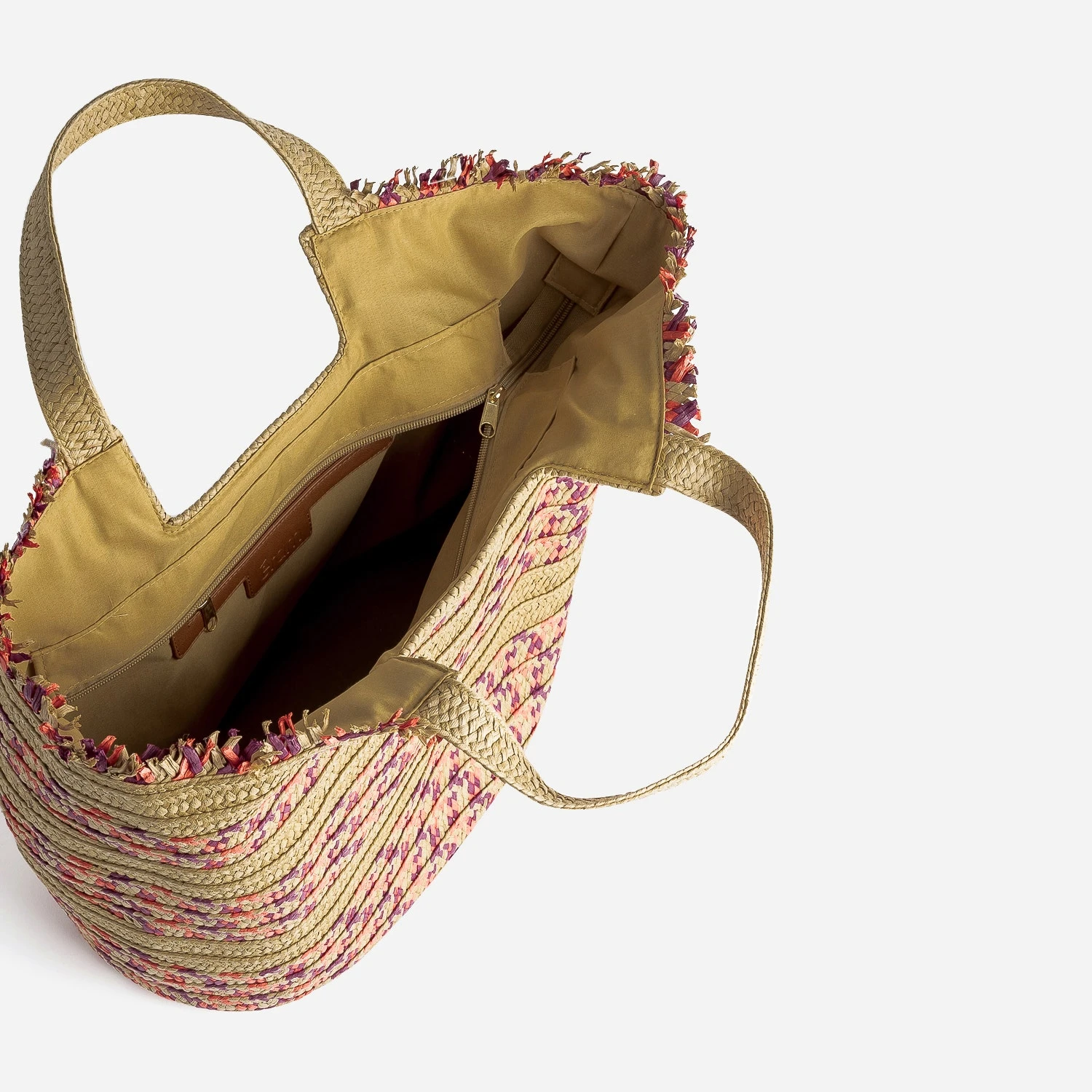 Panier Beige, Prune, Rouge Tressé 6 Panier Beige, Prune, Rouge Tressé – Image 4