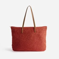 Sac Cabas Rouge Tressé