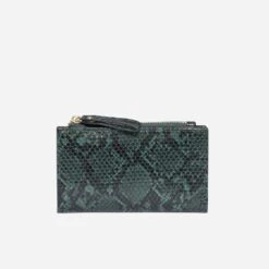 Portefeuille Vert Imprimé Effet Python