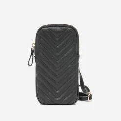 Pochette à Téléphone TEXTO Noire Matelassée