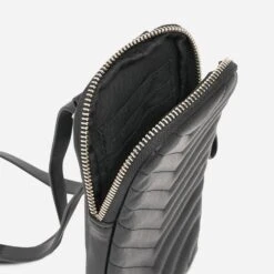 Pochette à Téléphone TEXTO Noire Matelassée -Caprices Chaussures Boutique WWWERM 10699750238 2