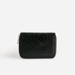 Porte-monnaie TEXTO Noir à Effet Python