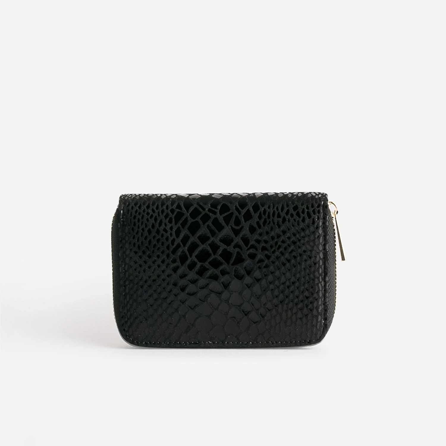 Porte-monnaie TEXTO Noir à Effet Python 4 Porte-monnaie TEXTO Noir à Effet Python – Image 2