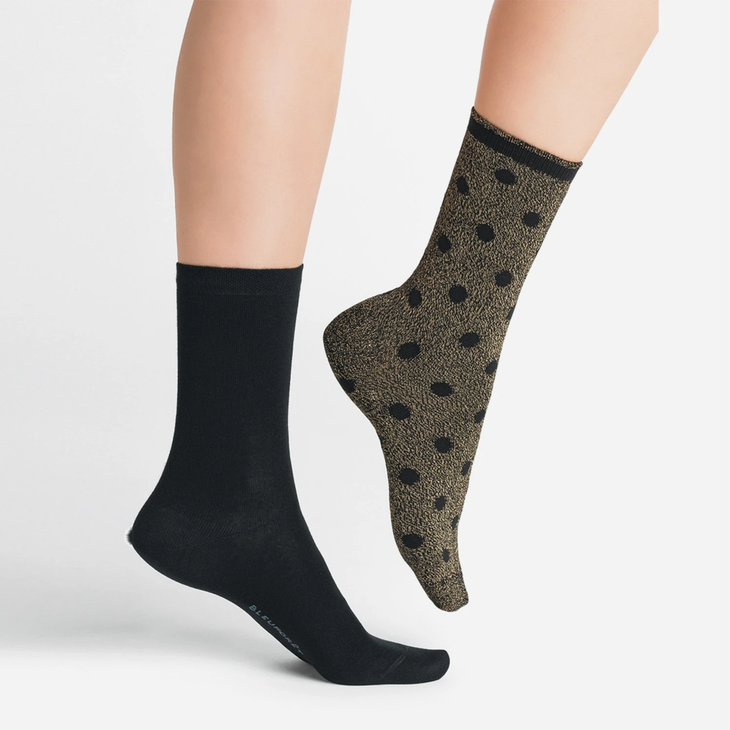 2 Paires De Chaussettes BLEUFORET Or Et Noir - 37/41 4 2 Paires De Chaussettes BLEUFORET Or Et Noir - 37/41 – Image 2