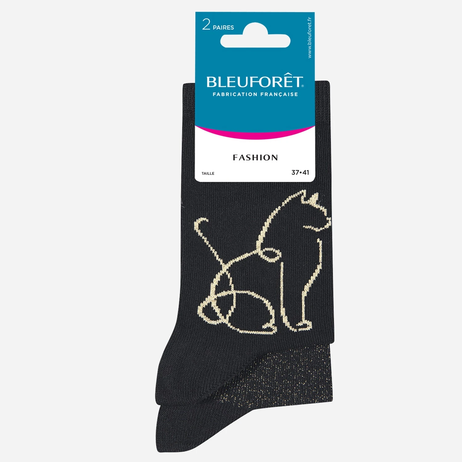 2 Paires De Chaussettes BLEUFORET à Chats - 37-41 3 2 Paires De Chaussettes BLEUFORET à Chats - 37-41