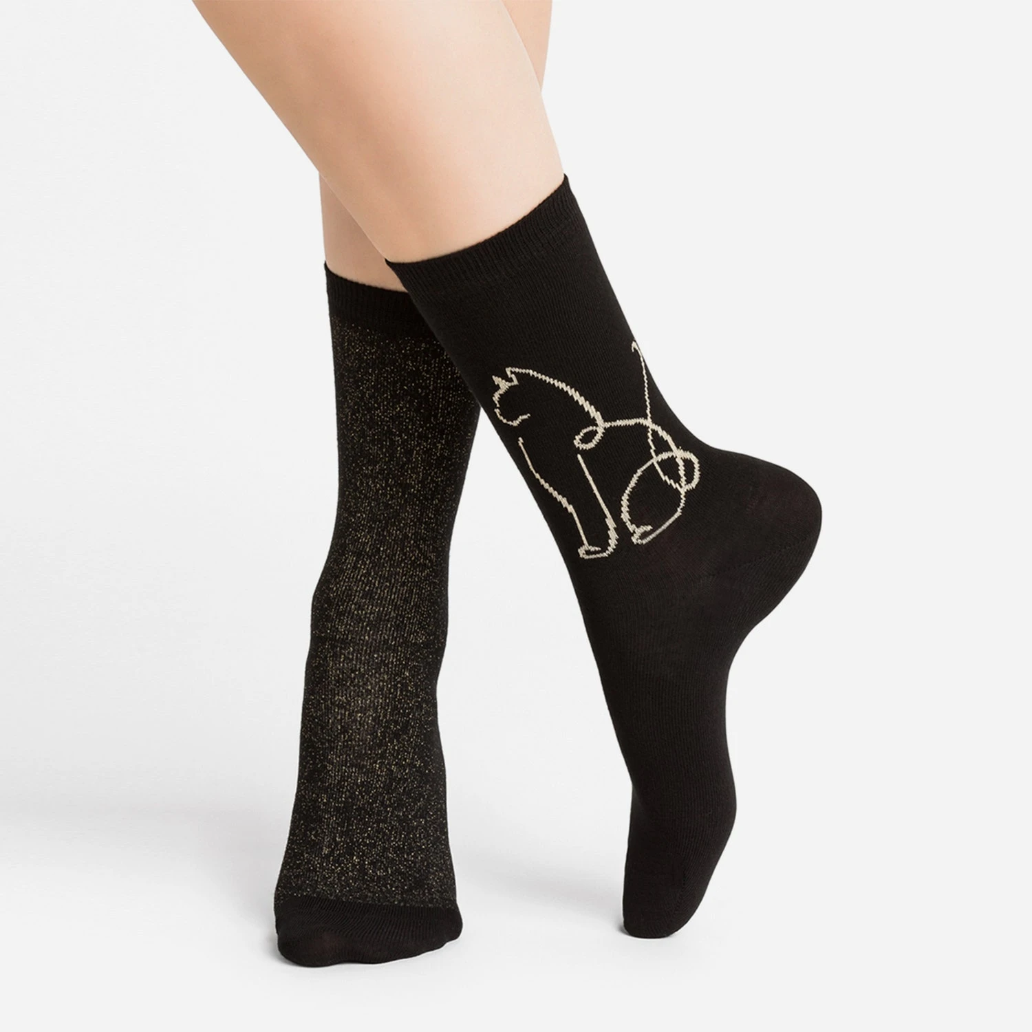 2 Paires De Chaussettes BLEUFORET à Chats - 37-41 4 2 Paires De Chaussettes BLEUFORET à Chats - 37-41 – Image 2