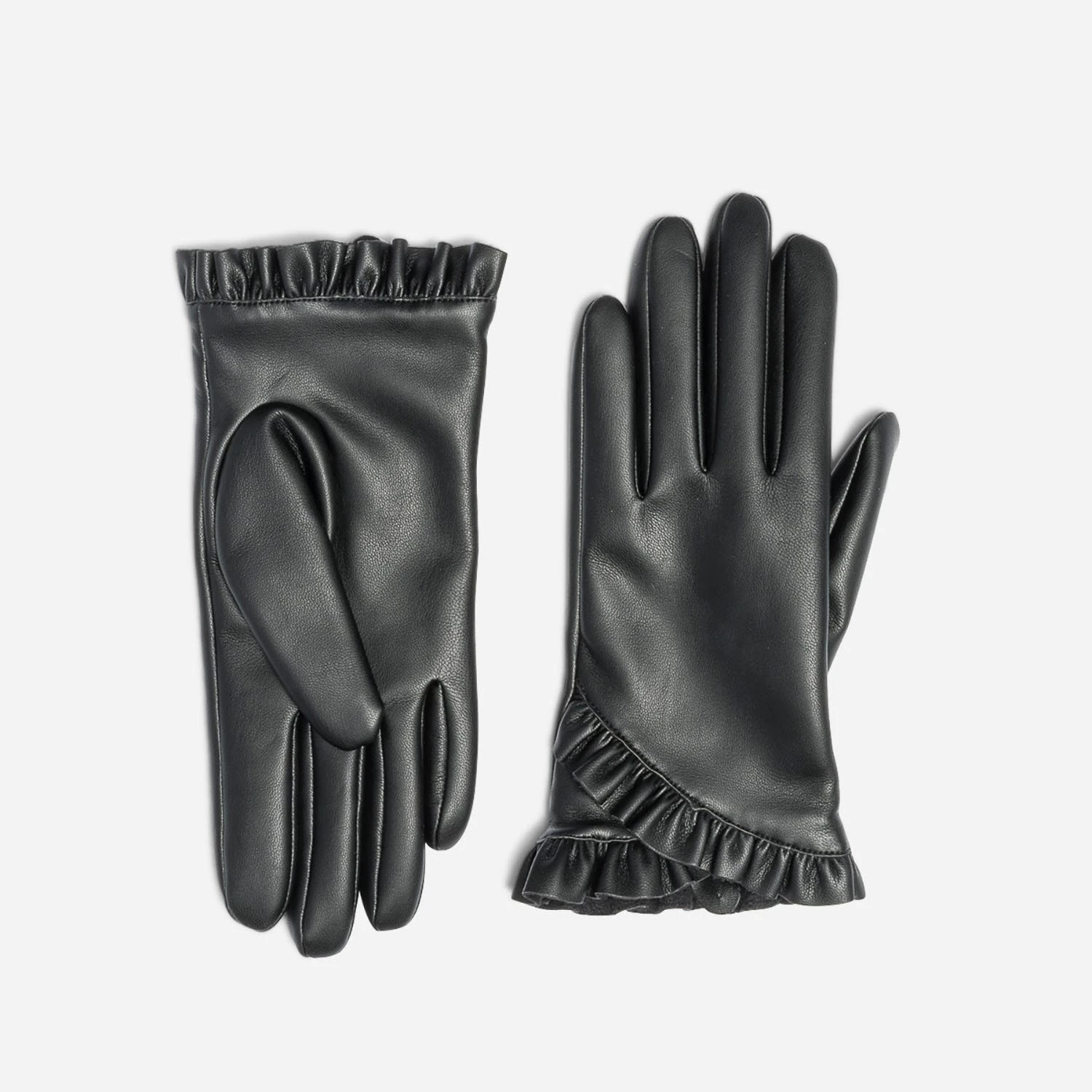 Gants Noirs Avec Poignets Volantés 3 Gants Noirs Avec Poignets Volantés