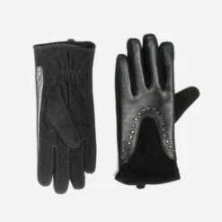 Gants TEXTO Noirs En Cuir à Clous
