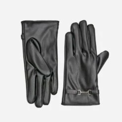 Gants Noirs Avec Détails Mors