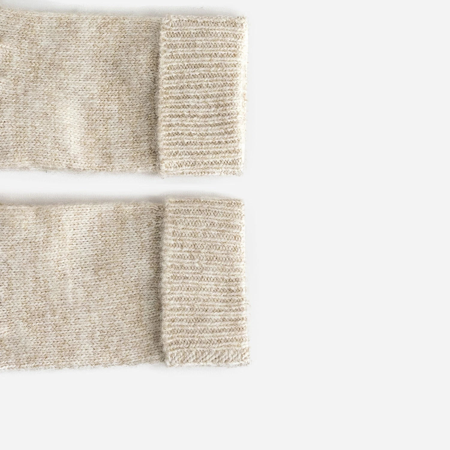 Gants Beige En Tricot Lurex 4 Gants Beige En Tricot Lurex – Image 2