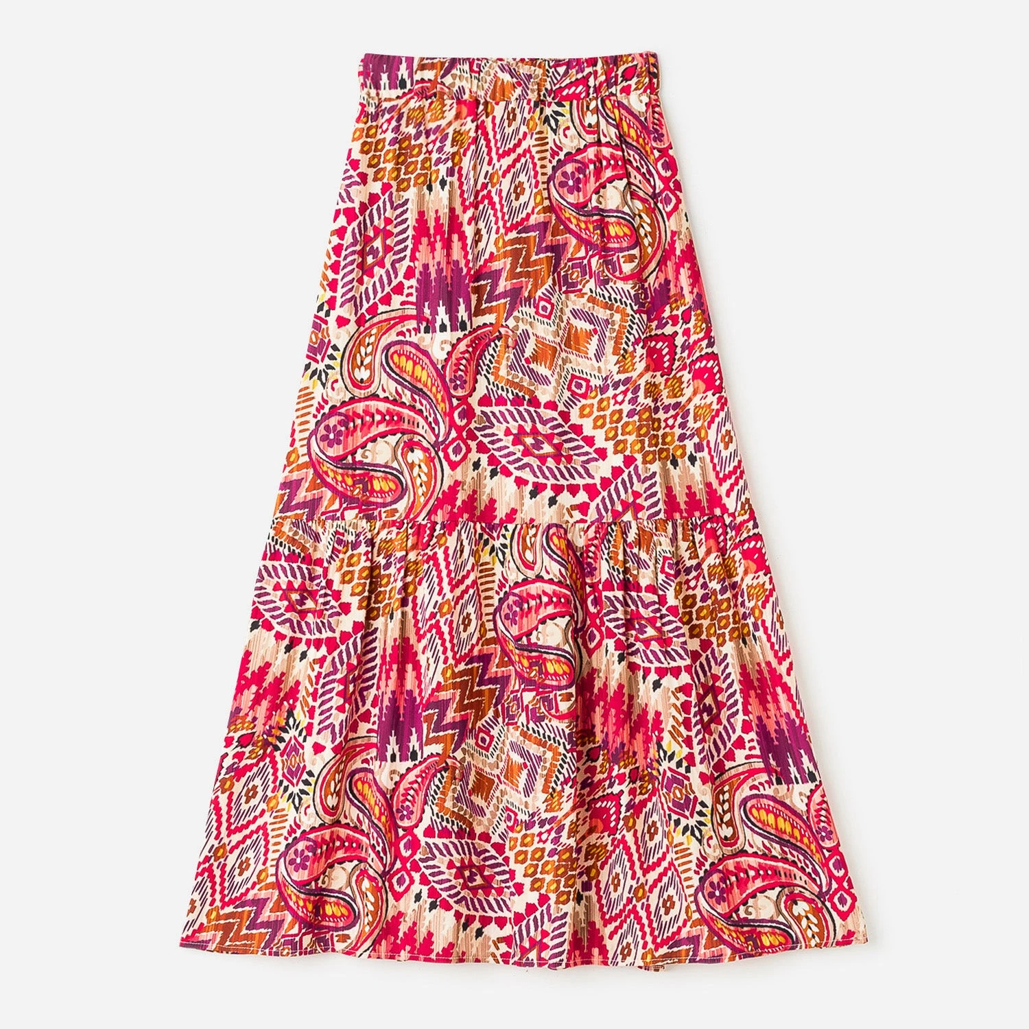 Jupe Longue écrue à Motif Ikat 4 Jupe Longue écrue à Motif Ikat – Image 2