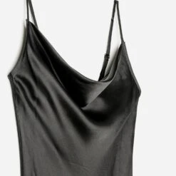 Robe Longue TEXTO Noire Satinée -Caprices Chaussures Boutique WWWERM 10798820006 2