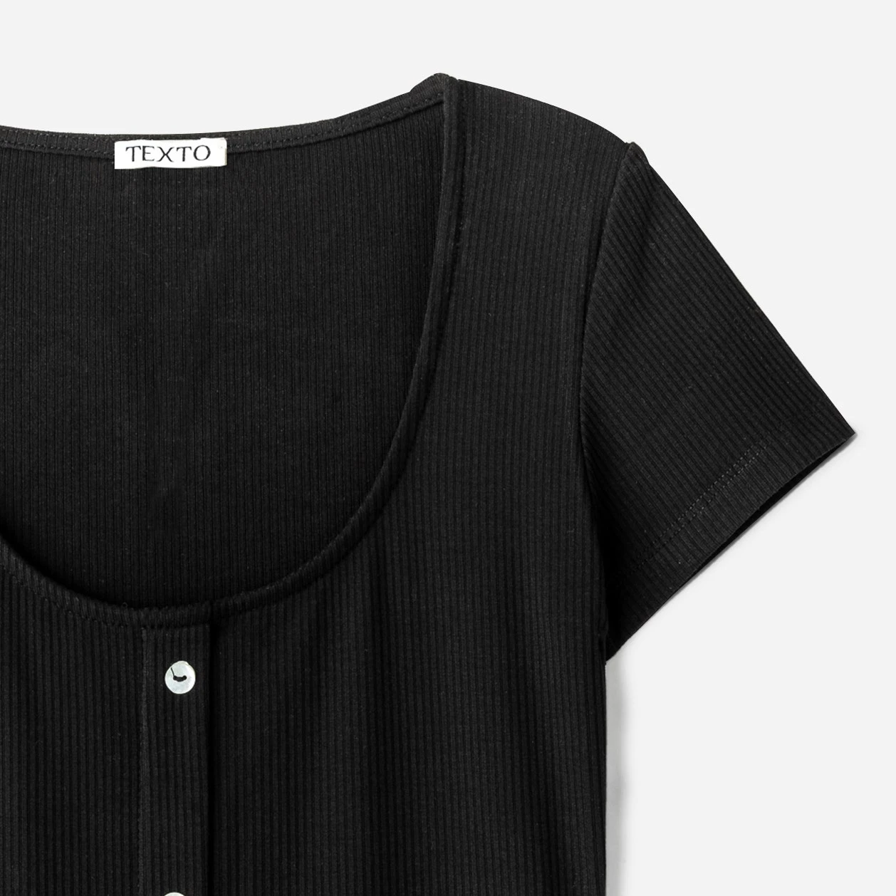 Robe Tube TEXTO Noire Côtelée Longueur Midi 5 Robe Tube TEXTO Noire Côtelée Longueur Midi – Image 3