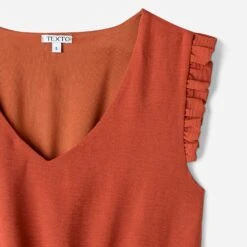 Robe TEXTO Coloris Rouille à Volants -Caprices Chaussures Boutique WWWERM 10798820009 2