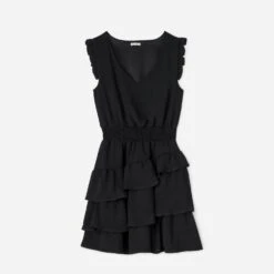 Robe TEXTO Noire à Volants