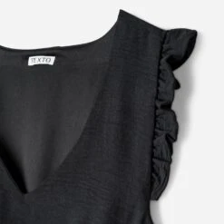 Robe TEXTO Noire à Volants -Caprices Chaussures Boutique WWWERM 10798820010 2