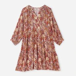 Robe TEXTO Rouille à Imprimé Fleuri