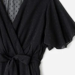 Robe Longue TEXTO Noire Jacquard Effet Pois -Caprices Chaussures Boutique WWWERM 10798820021 2