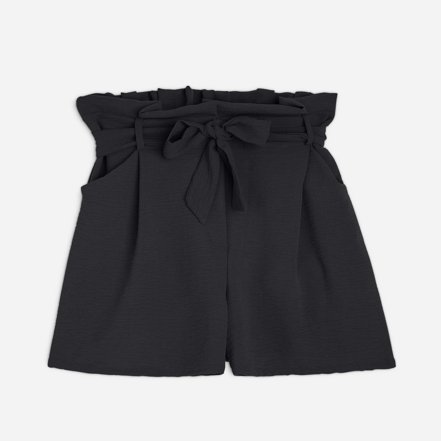 Short TEXTO Noir Fluide Ceinturé 3 Short TEXTO Noir Fluide Ceinturé