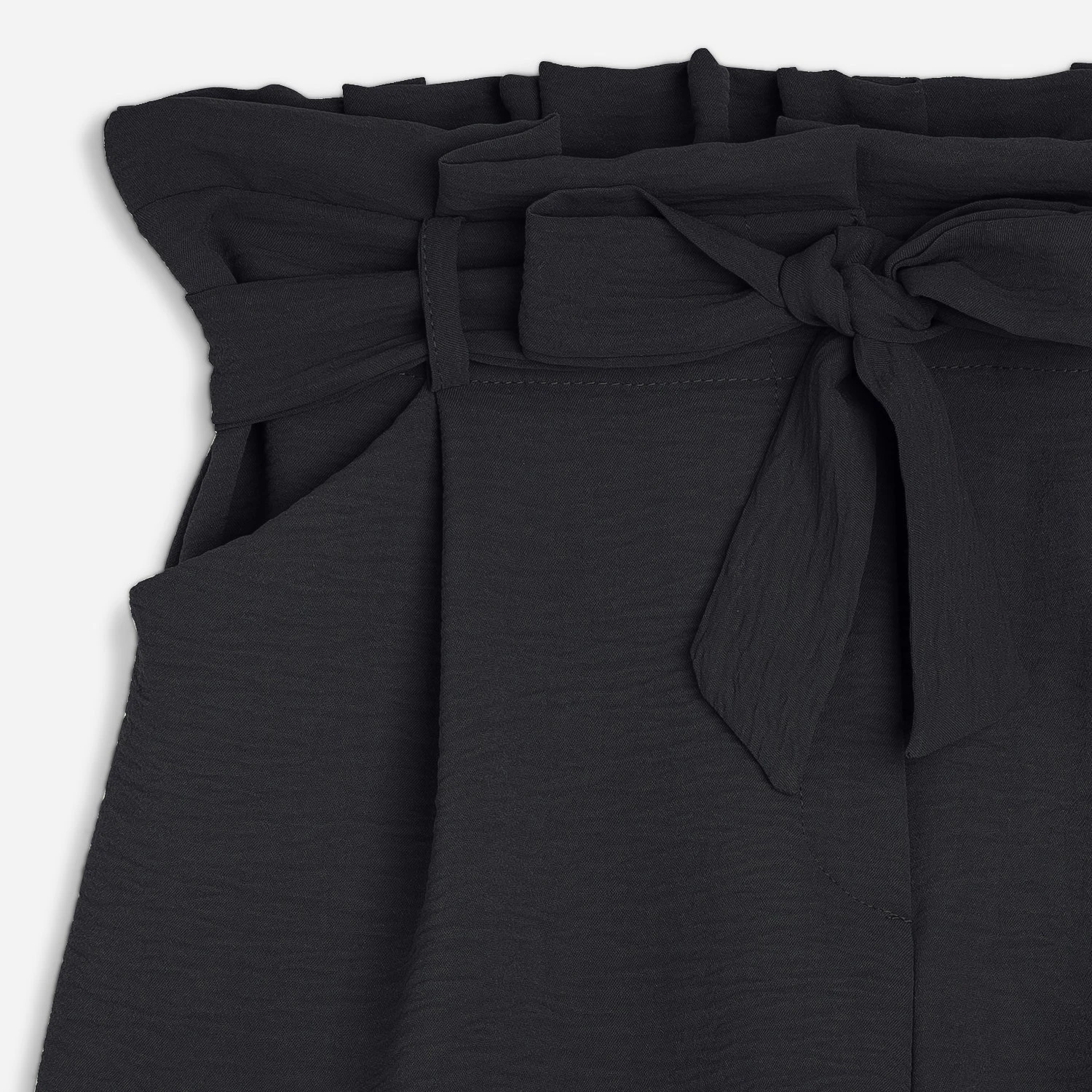 Short TEXTO Noir Fluide Ceinturé 5 Short TEXTO Noir Fluide Ceinturé – Image 3