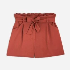 Short TEXTO Rouille Fluide Ceinturé