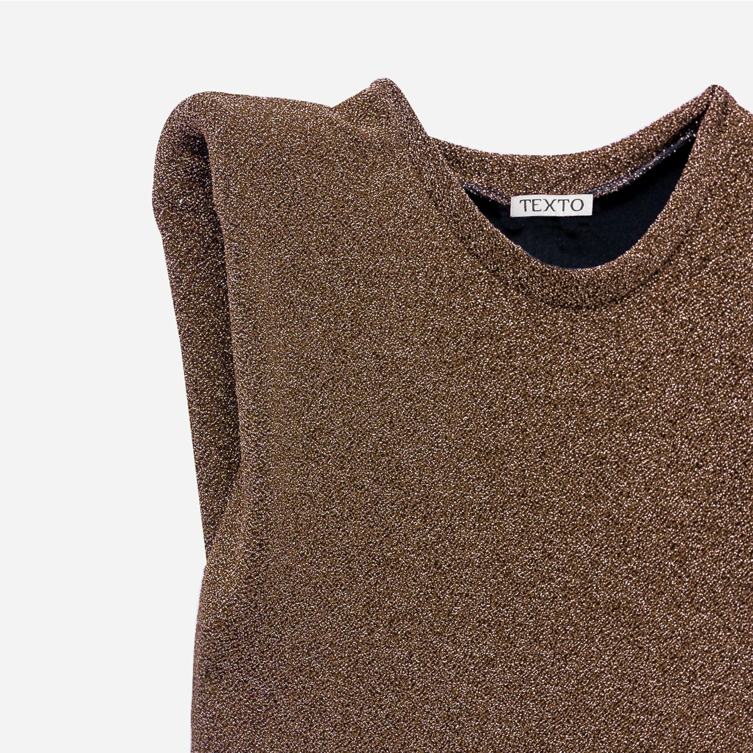Top TEXTO Lurex Cuivré Avec épaulettes 5 Top TEXTO Lurex Cuivré Avec épaulettes – Image 3