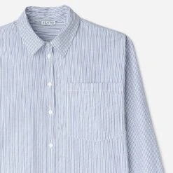 Chemise à Fines Rayures Bleues Mi-longue -Caprices Chaussures Boutique WWWERM 10798910013 2