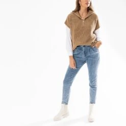 Pull-cape TEXTO Beige En Tricot à Col Camionneur - Taille Unique -Caprices Chaussures Boutique WWWERM 10798920004 5